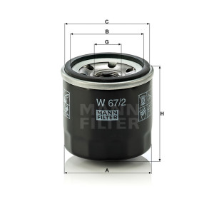 Фильтр масляный MANN-FILTER W 67/2